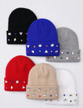 Rhinestone Knit Beanie - DippedShop Wholesale - #9571
