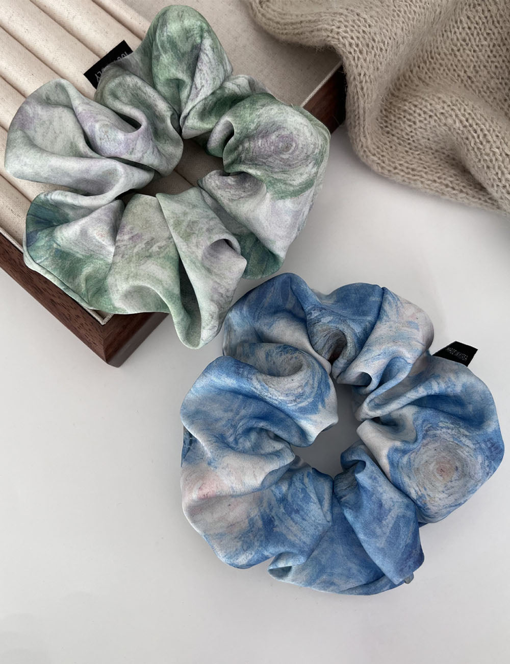 Elegant Gradient Satin Elastic Hair Scrunchies MK2BW6W6HSR88