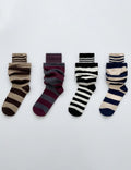 Faux Double-Layer Striped Slouchy Socks 6W8FSO707