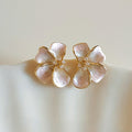 Enamel Flower Stud Earrings - DippedShop Wholesale - #0035