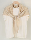 Minimalist Hollow Out Solid Color Knit Triangle Shawl 6W6NSC49