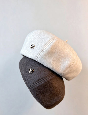 Metal Badge Beret Hat - DippedShop Wholesale - #9251