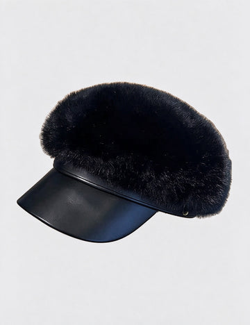 Faux Fur Newsboy Cap - DippedShop Wholesale - #3779