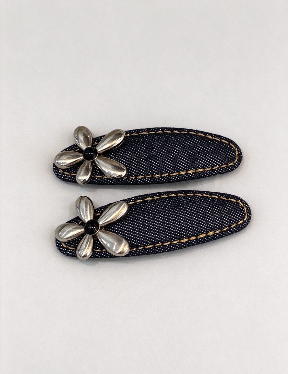 Irregular Flower Denim Hair Pin - DippedShop Wholesale - #1939