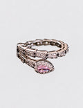Trendy Cubic Zircon Snake Silver Open Ring 6W6JRG372