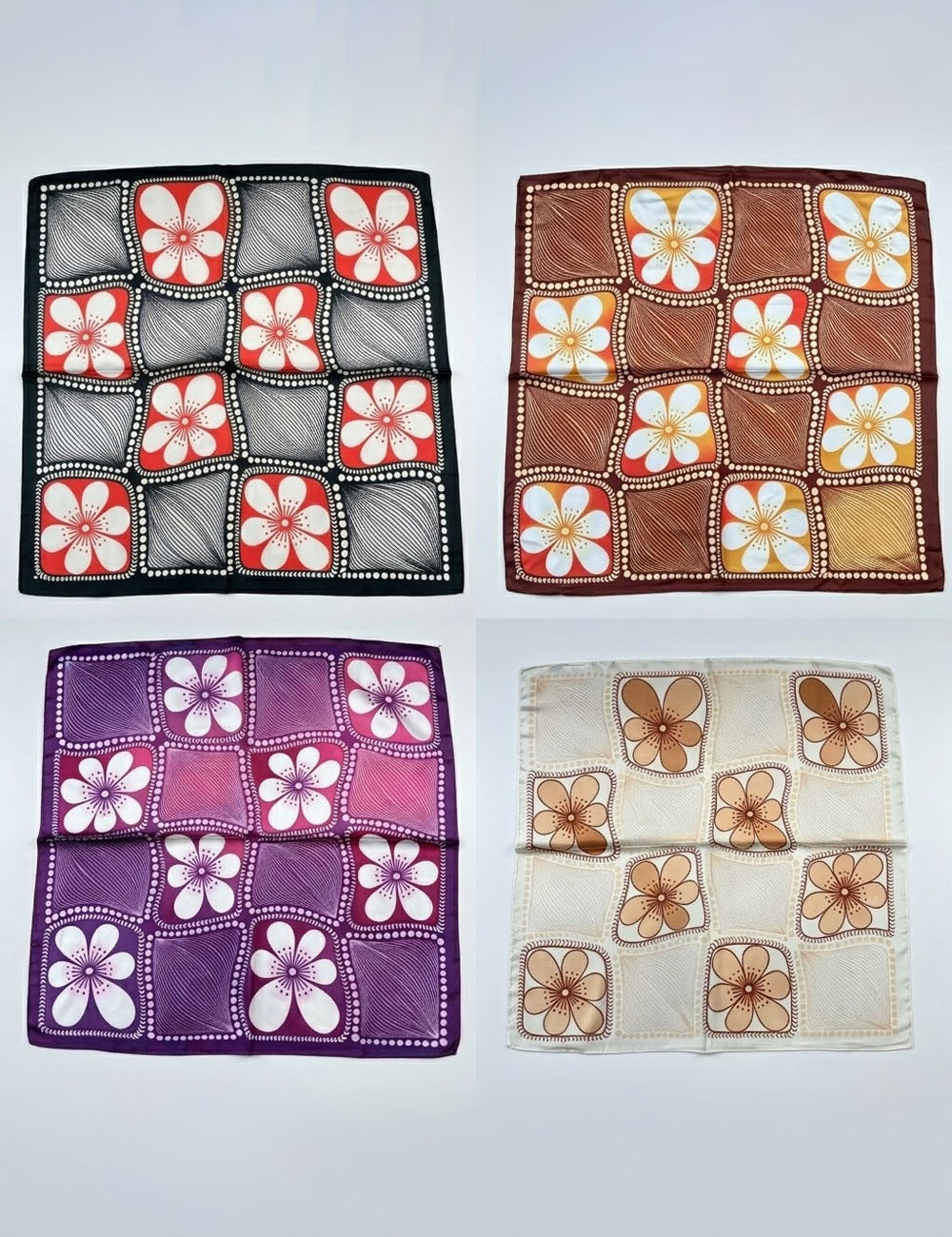 Floral Silk Scarf - DippedShop Wholesale - #9811