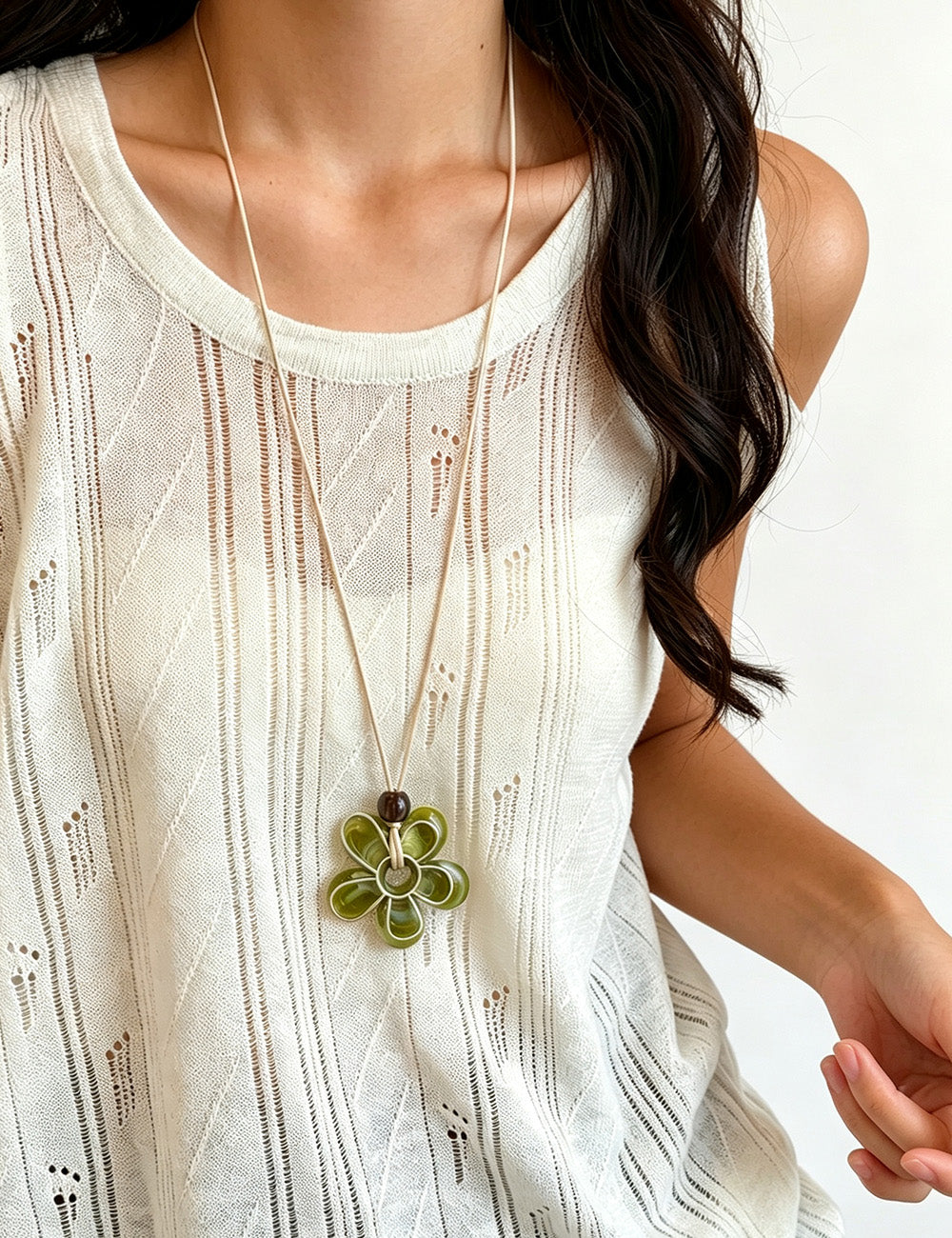 Boho Style Big Flower Pendant Necklace 6W6JNC393L