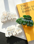 Funny Rhinestone Leaf Acetate Strong Hold Hair Claw 6W6HCP1639