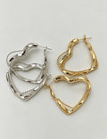 Chunky Heart Hoop Earrings - DippedShop Wholesale - #7155