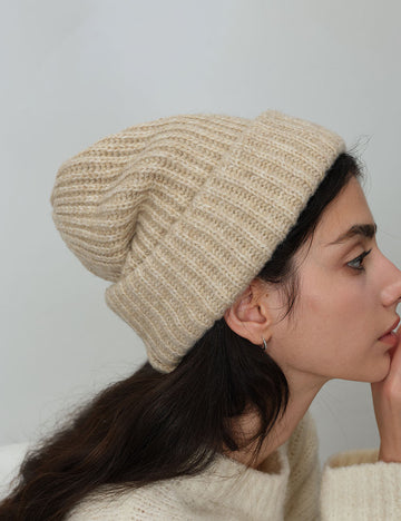Minimalist Solid Wool Blend Warm Knit Beanie Hat 6W6HAT539