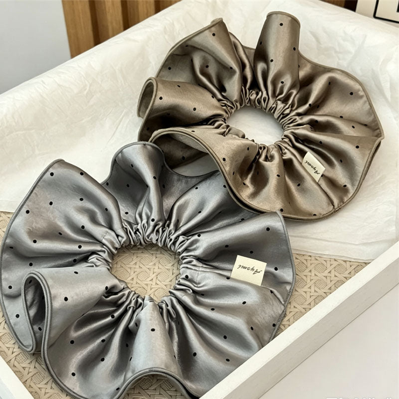 Chic Polka Dots Print Double Layer Scrunchies 6W6HSR356