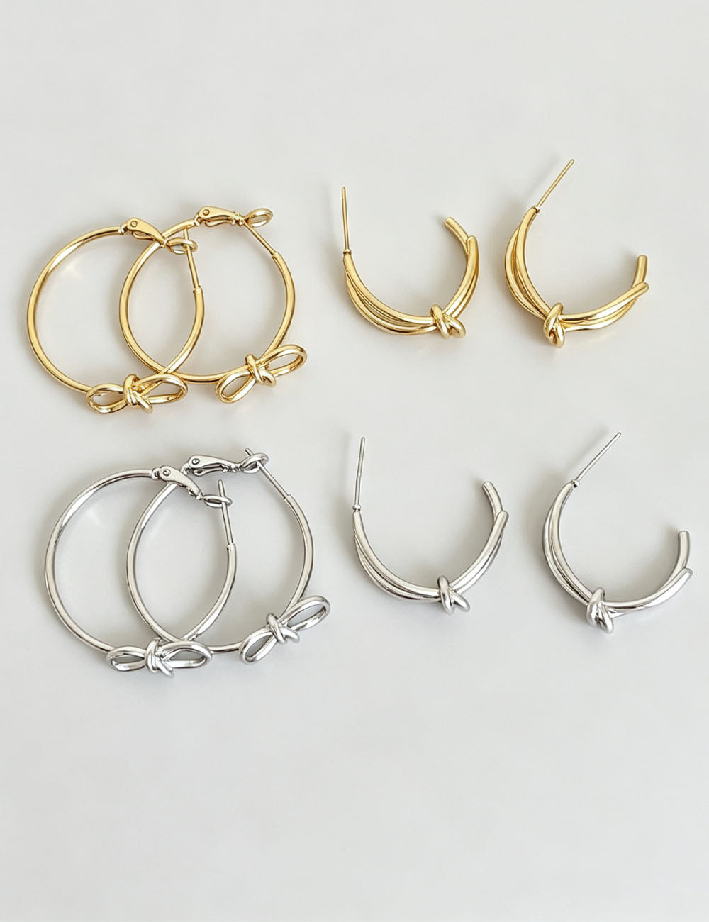 Bowknot Twisted Hoop Earrings - DippedShop Wholesale - #9747