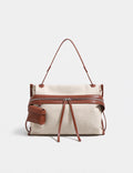 Minimalist Leather Canvas Messenger Shoulder Bag 6W10BBG2353