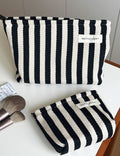 Minimalist Striped Canvas Portable Makeup Bag MK2BW6S10BOB68