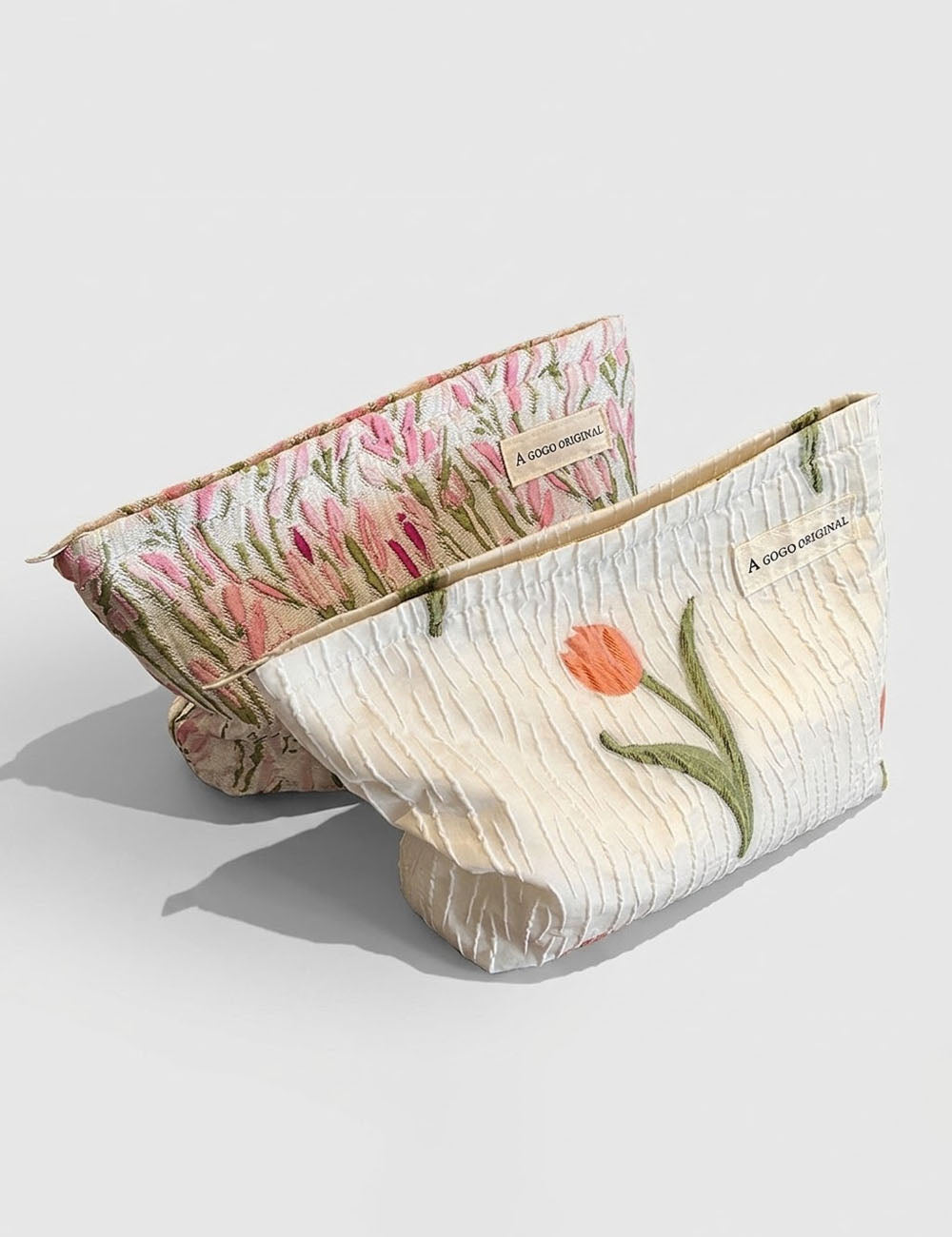 Sweet Tulip Jacquard Ruffled Style Makeup Bag MK2BW6S10BOB65