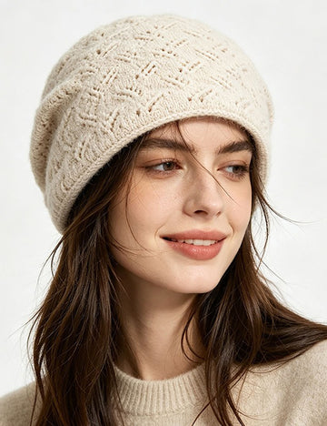 Hollow Out Jacquard Warm Knit Beanie 6W6HAT669