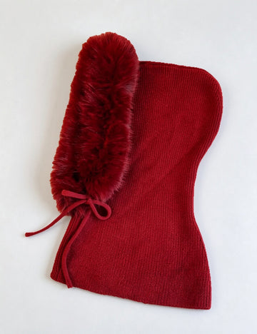 Knit Hooded Scarf Cap - DippedShop Wholesale - #3699