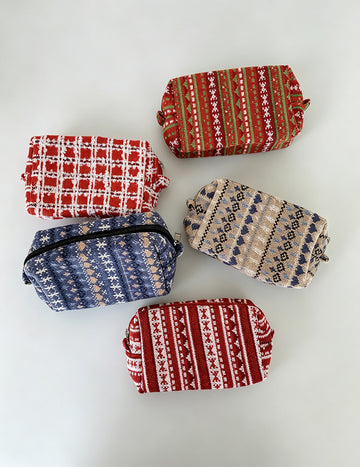 Trendy Christmas Snowflake Knitted Cosmetic Bag 6W10BOB1344
