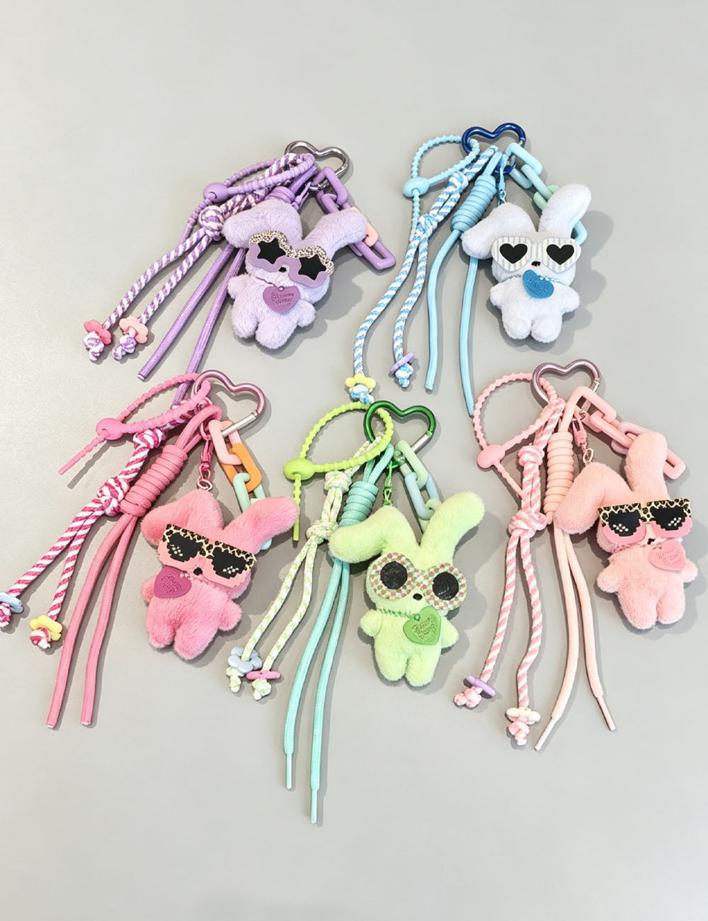 Solid Color Plush Rabbit Pendant Bag Charm 6W10BBC374