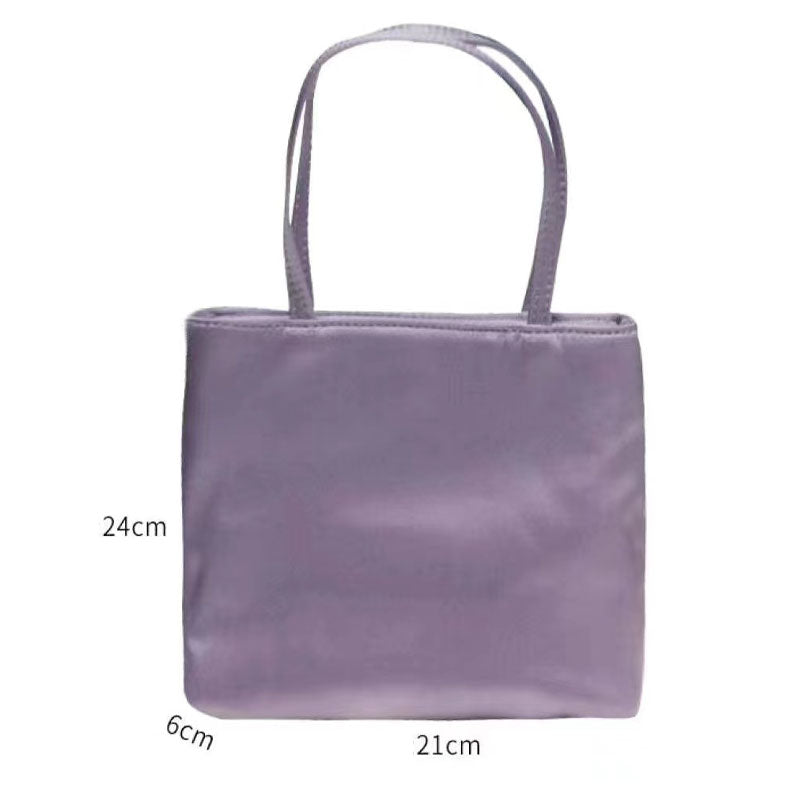 Minimalist Solid Color Satin Handbag 6W10BBG1344