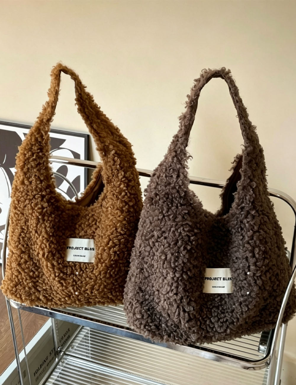 Lamb Wool Underarm Bag - DippedShop Wholesale - #2291