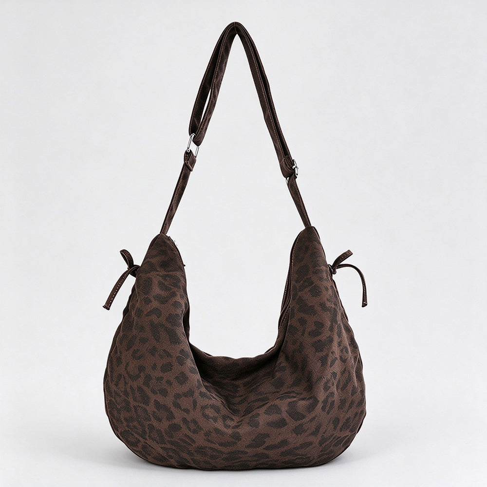 Leopard Print Hobo Shoulder Bag - DippedShop Wholesale - #5267