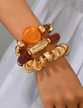 Retro Irregular Acrylic Beaded Bracelet Set 6W6JBR605
