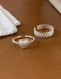 Lace Heart Open Ring - DippedShop Wholesale - #7155