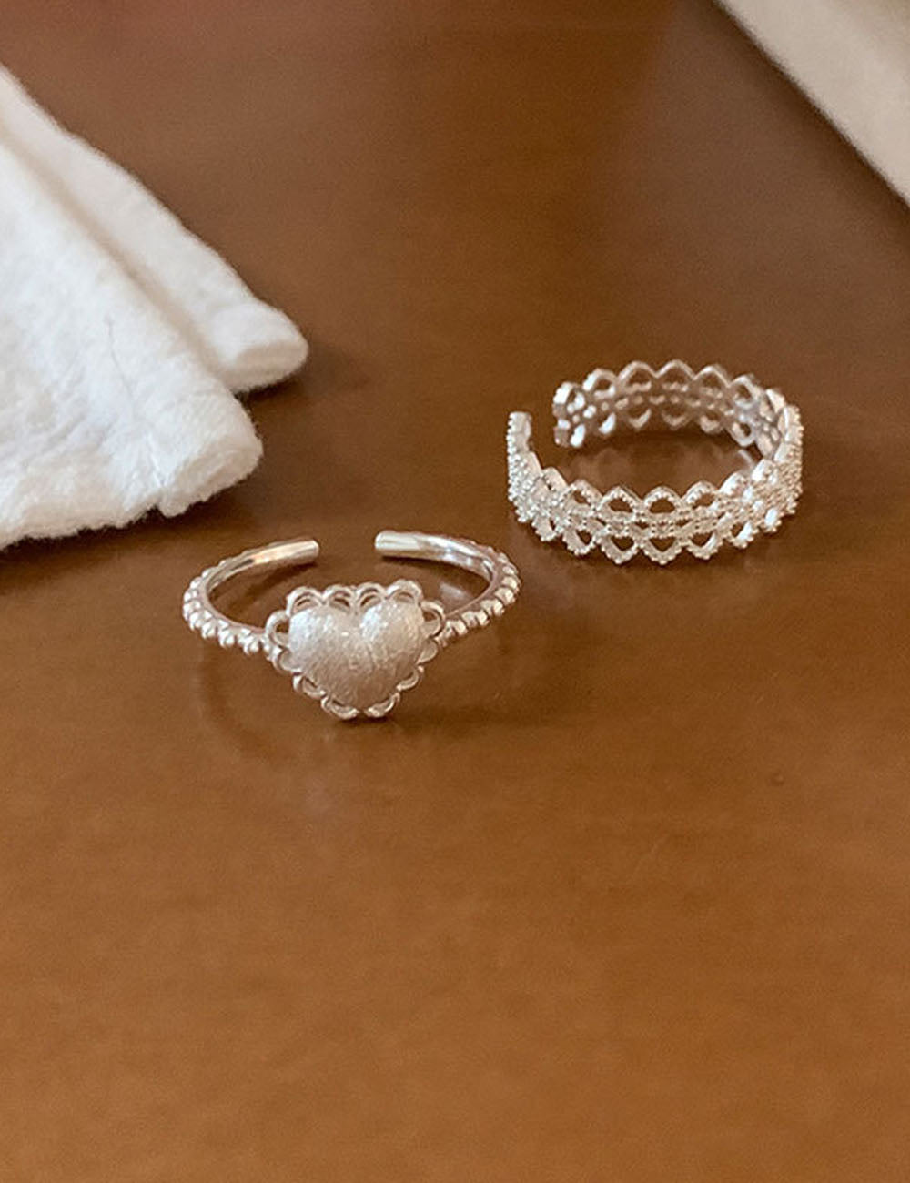 Lace Heart Open Ring - DippedShop Wholesale - #7155