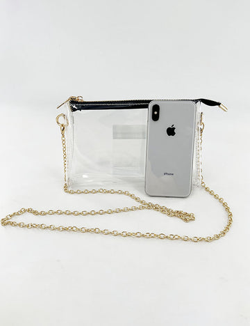 Jelly Transparent Chain Strap Crossbody Bag 6W10BBG1957