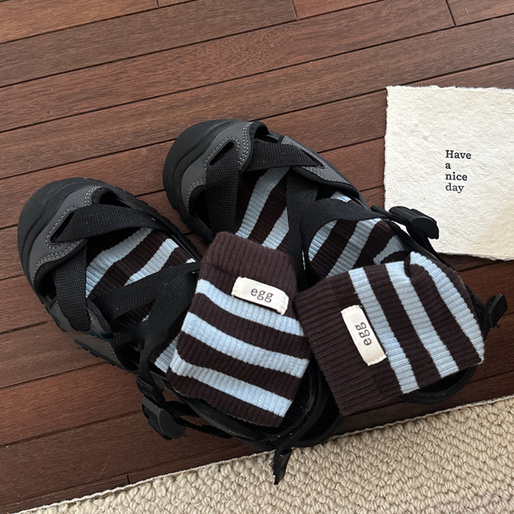 Striped Slouch Crew Socks - DippedShop Wholesale - #0467