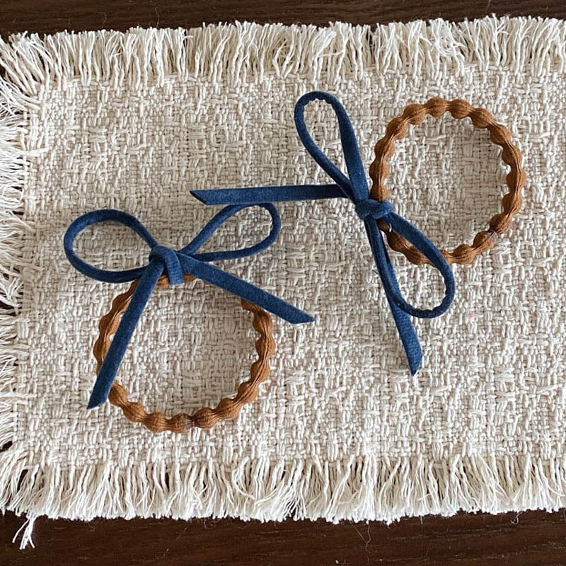 Refined Color Block Bowknot Elastic Hair Tie MK2BLW6W6HHT18