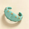 Retro Metal Rivet Chunky Resin Open Bracelets 6W6JBR623