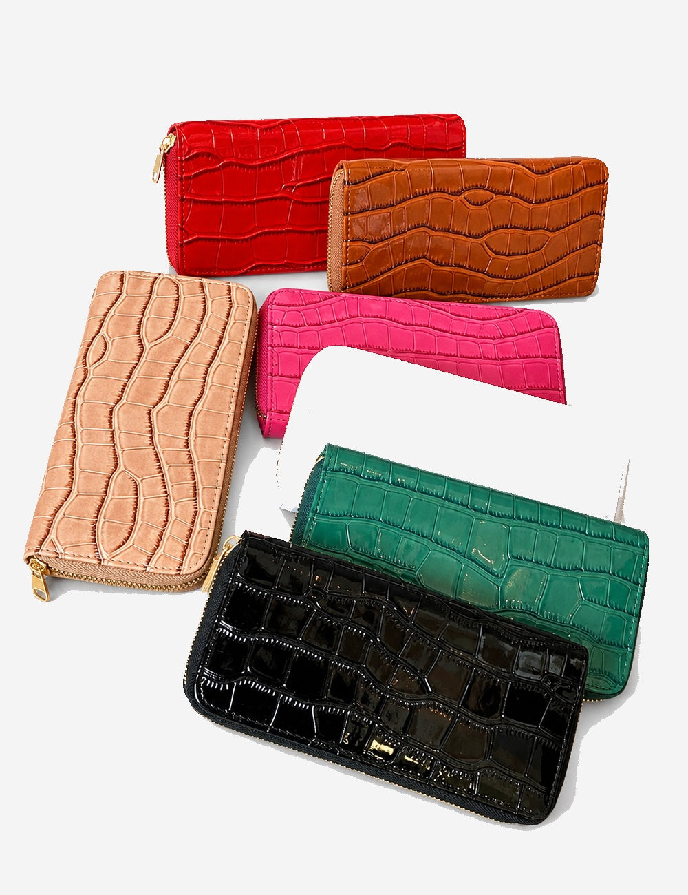 Crocodile Embossed Clutch Wallet - DippedShop Wholesale - #4323