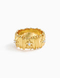 Chunky Textured Diamond Wide Ring - DippedShop Wholesale - #6275