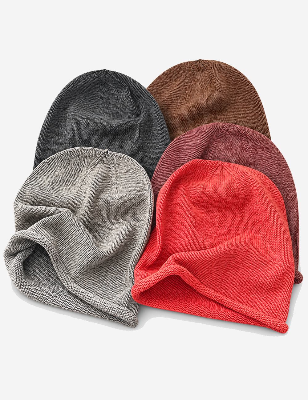 Simple Solid Color Edge Curl Knit Hat 6W6HAT721