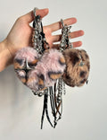 Retro Leopard Plush Pendant Keychain Bag Charm 6W10BBC392