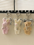 Sweet Pearl Rabbit Metal Bowknot Pendant Bag Charm 6W10BBC421