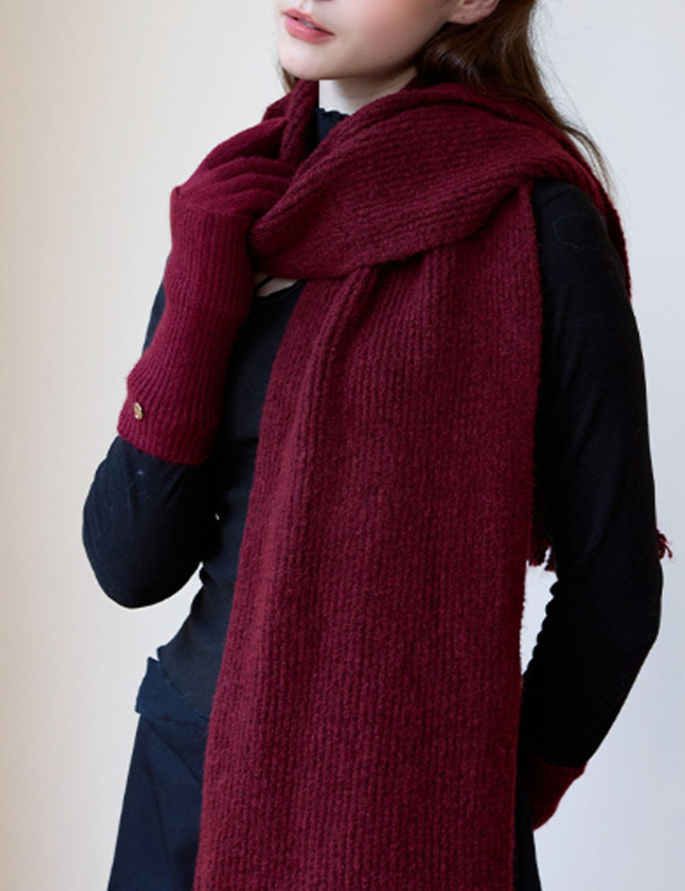 Minimalist Solid Color Knit Scarf 6W6NSW295