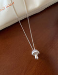 Chic Silver Mushroom Pendant Adjustable Necklace 6W6JNC441