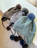 Trendy Pom Pom Ear Flaps Soft Beanie Hat 6W6HAT709