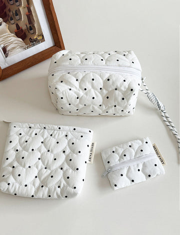 Cute Plaid Pattern Quilted Shell Makeup Bag MK2BW6S10BOB106