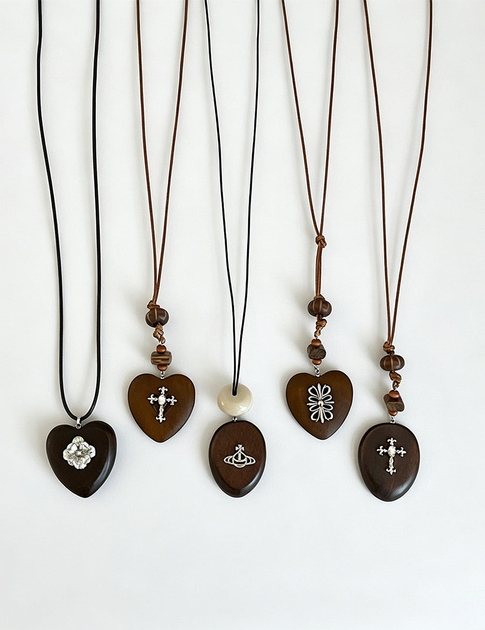 Wooden Heart Pendant Choker - DippedShop Wholesale - #2707