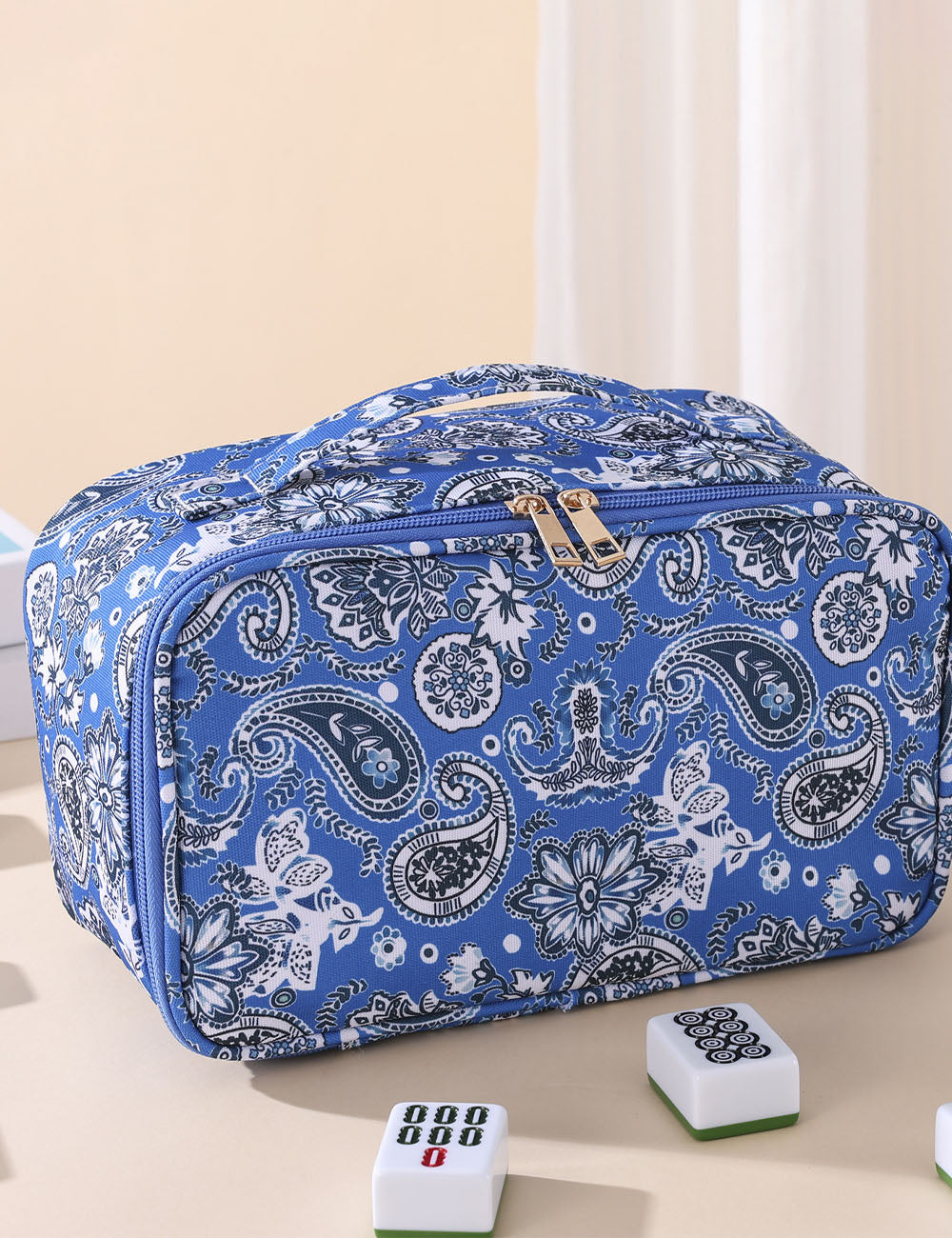 Vintage Floral Print Large Capacity Makeup Bag 6S10BOB1038