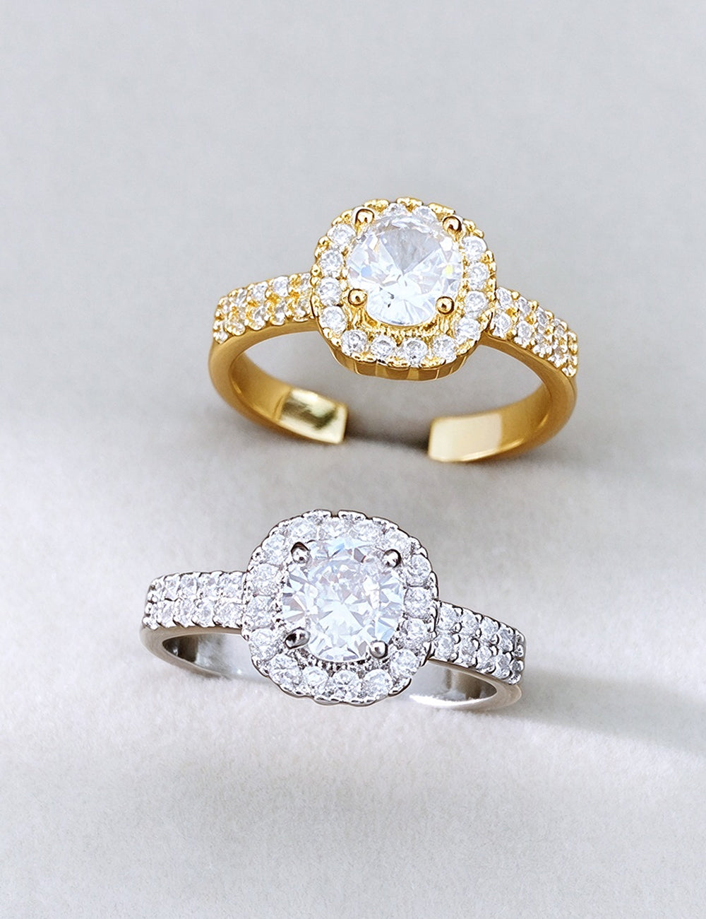 Trendy Square Cubiz Zirconia Engagement Open Ring 6W6JRG370