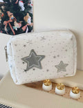 Stylish Silver Star Patch Mini Makeup Bag MK2BW6S10BOB104