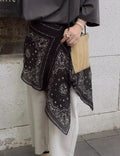 Vintage Floral Print Layered Tie Side Wrap Skirt 6W1SL38