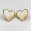 Vintage Enamel Heart Gold Plated Stud Earrings 6W6JER950