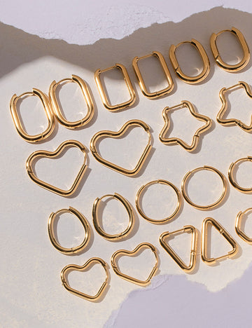 Heart Hoop Earrings - DippedShop Wholesale - #4595