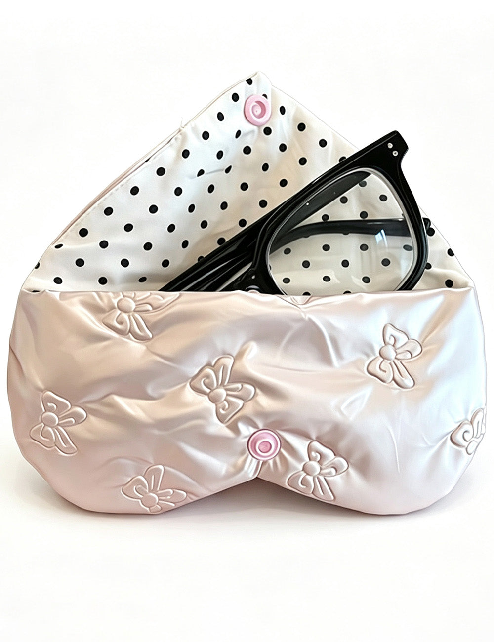 Stylish Heart Bowknot Portable Sunglasses Case MK2BLC6S13HSY79